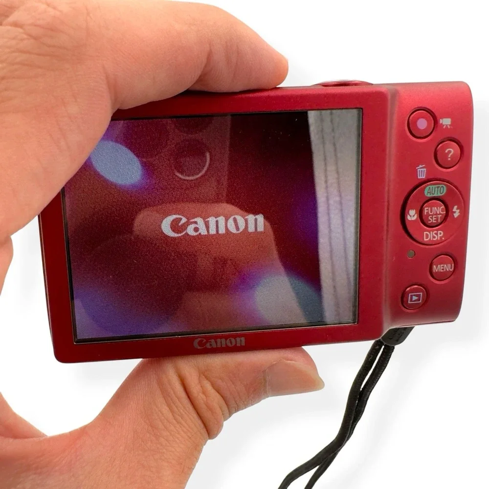 Canon PowerShot A4000 IS RED 16 MP Digital Camera 8x Zoom Charger Battery WORKS